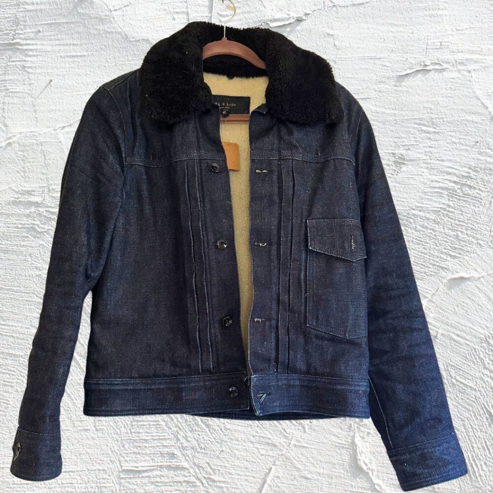 Rag & Bone XXS Denim and Sherpa Jacket